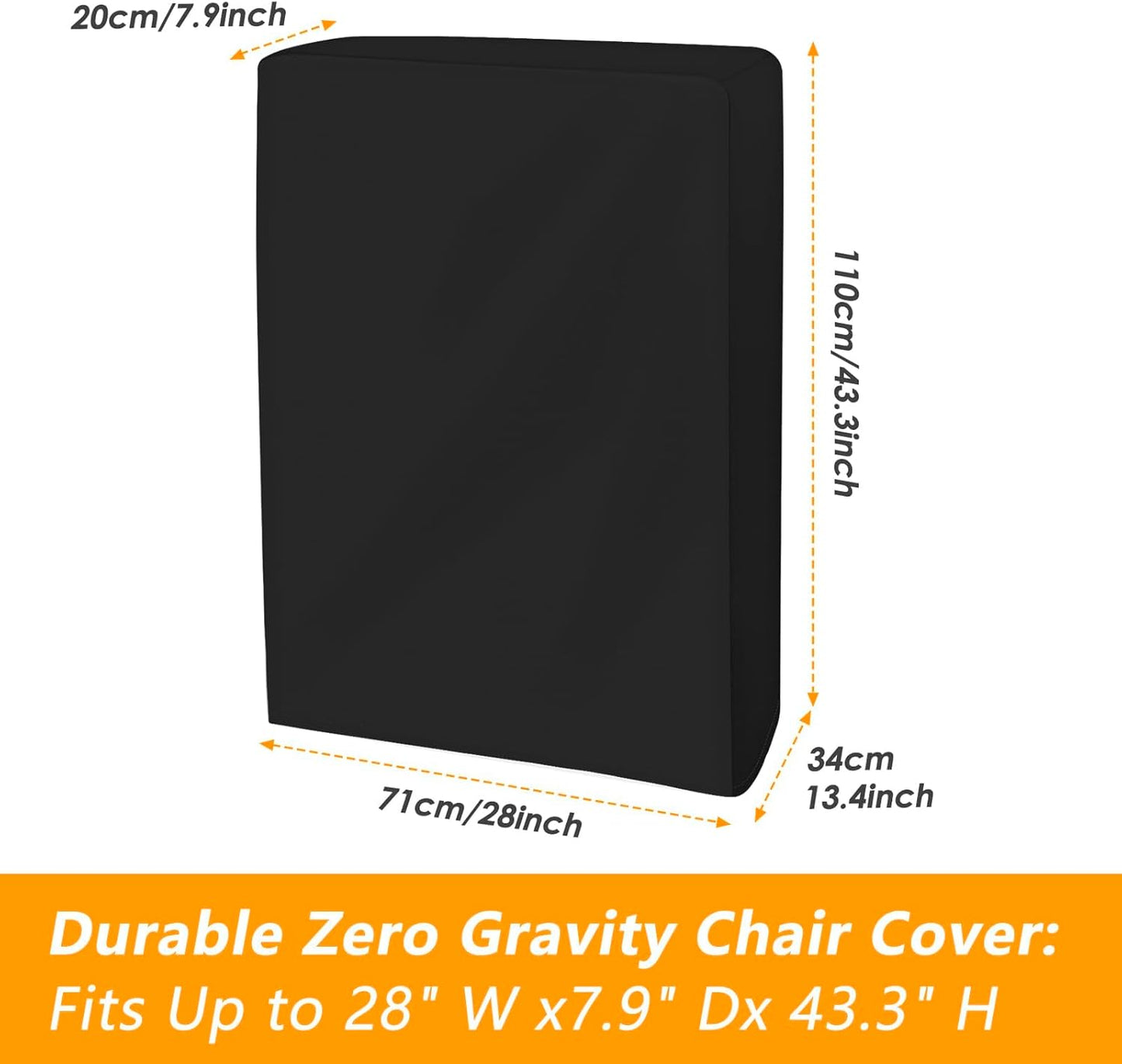 Garden Chair Covers – Waterproof, Windproof, UV Resistant, 110 x 71 cm, Black