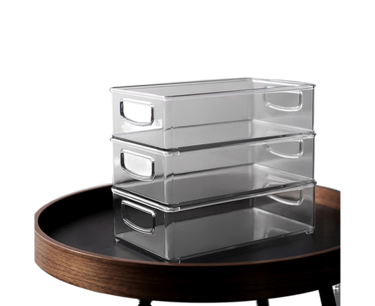 Refrigerator Organizer Bin – Clear PET, Stackable Design