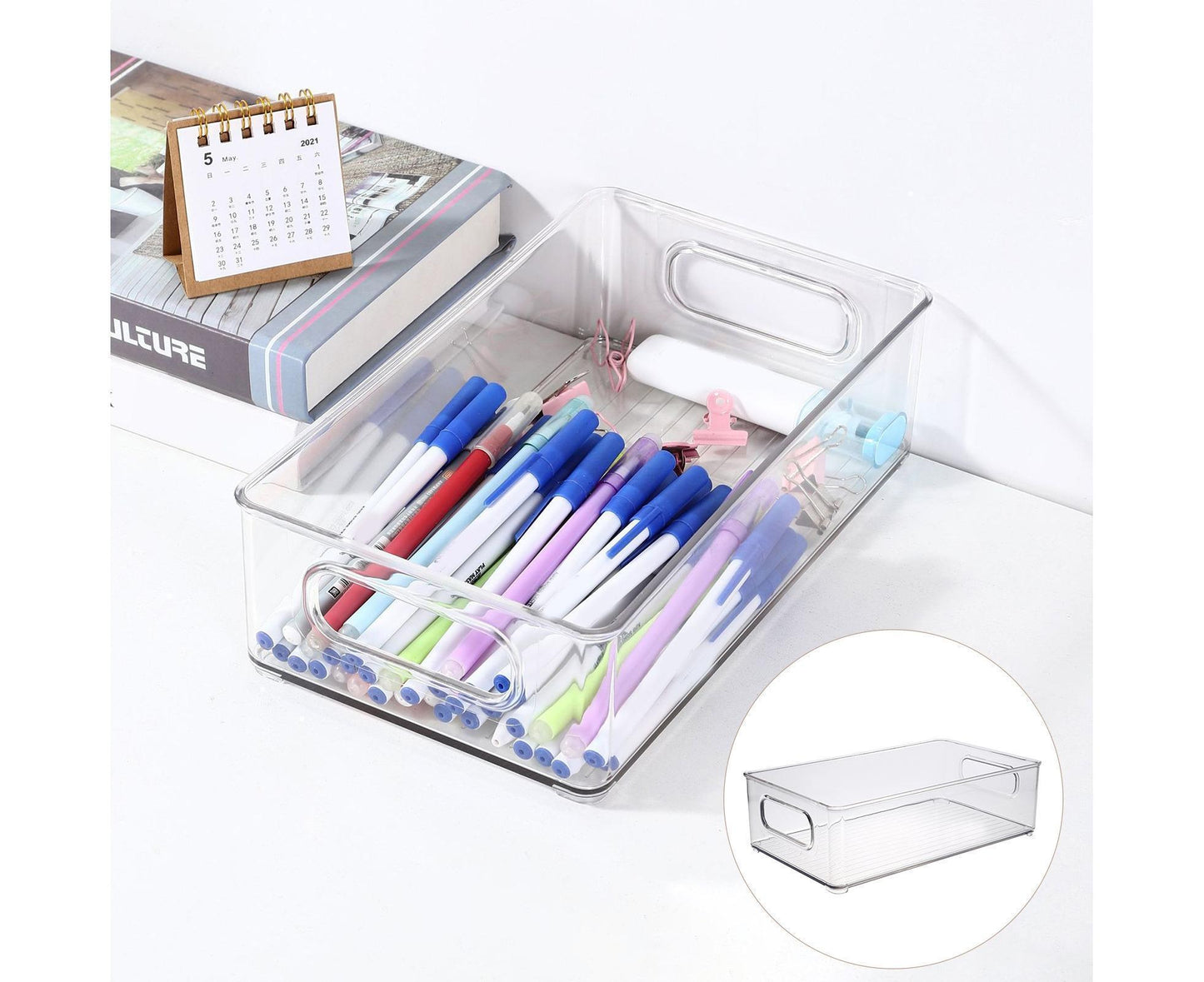 Refrigerator Organizer Bin – Clear PET, Stackable Design