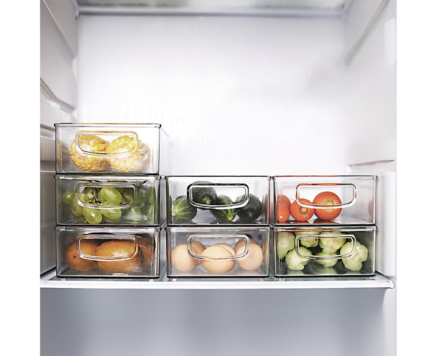 Refrigerator Organizer Bin – Clear PET, Stackable Design