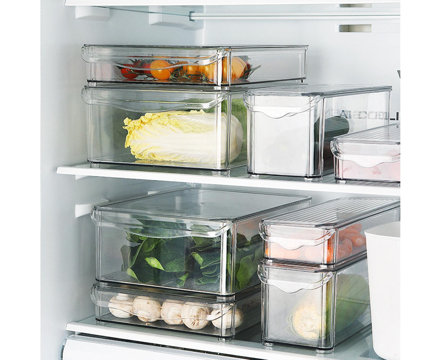 Refrigerator Organizer Bin – Clear PET, Stackable Design