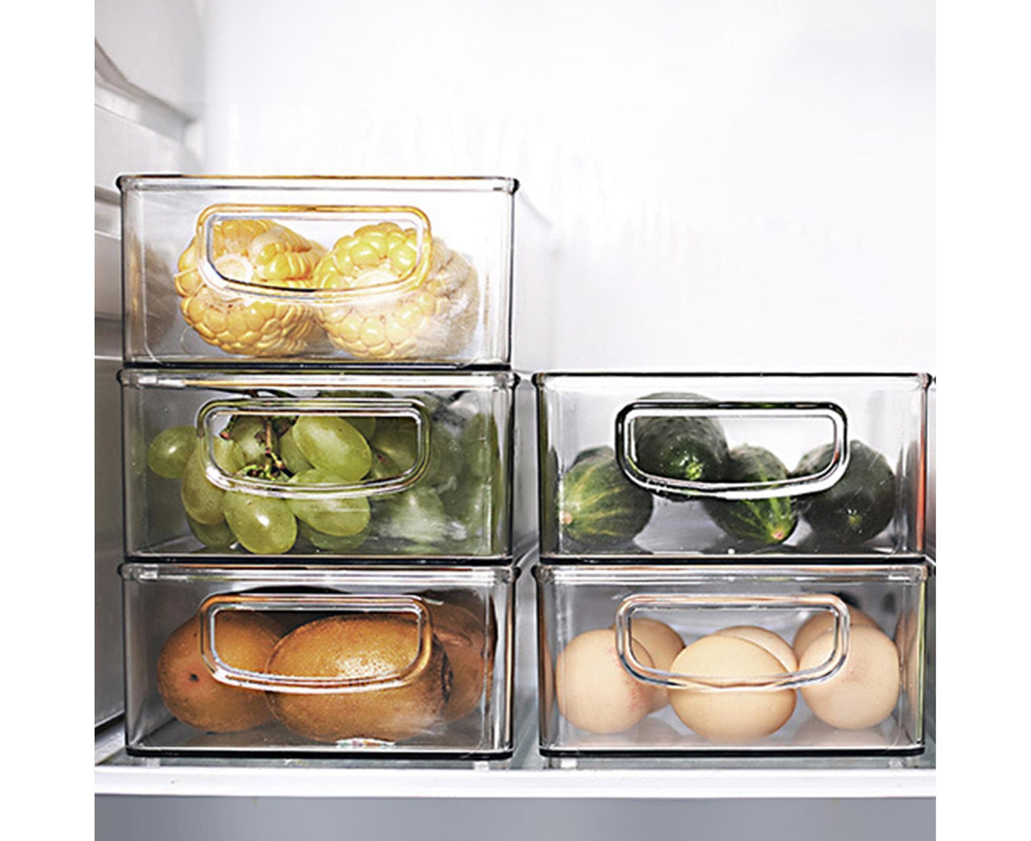 Refrigerator Organizer Bin – Clear PET, Stackable Design