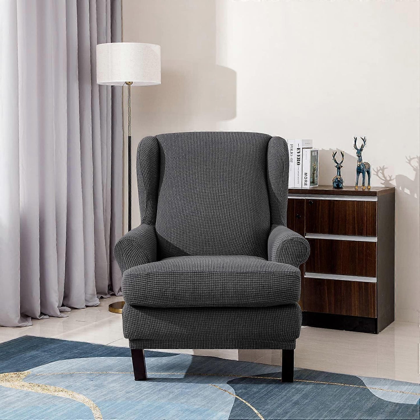 Stretch Armchair Sofa Cover Elastic Relax Fit Protector - Dark Gray