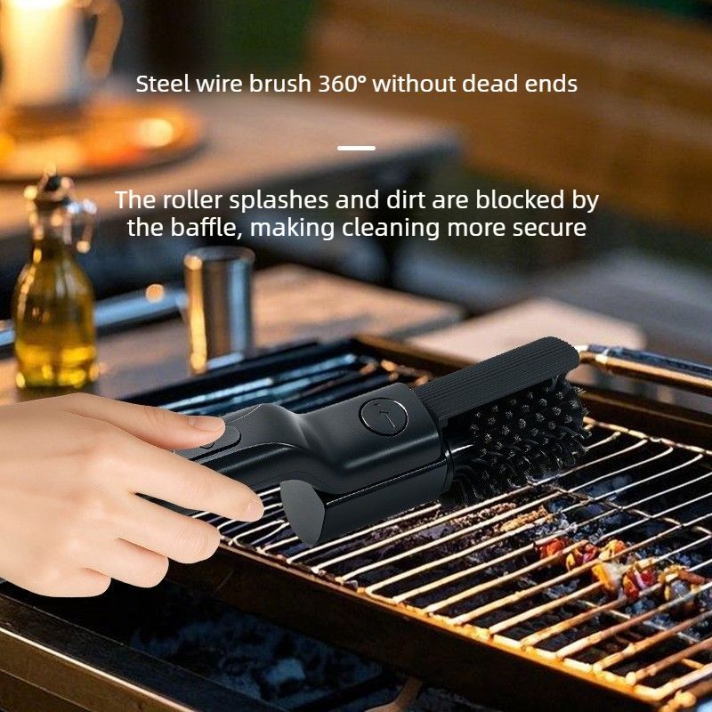 Rechargeable Electric BBQ Grill Brush Automatic Rotating Barbecue Cleaner Brush Kit