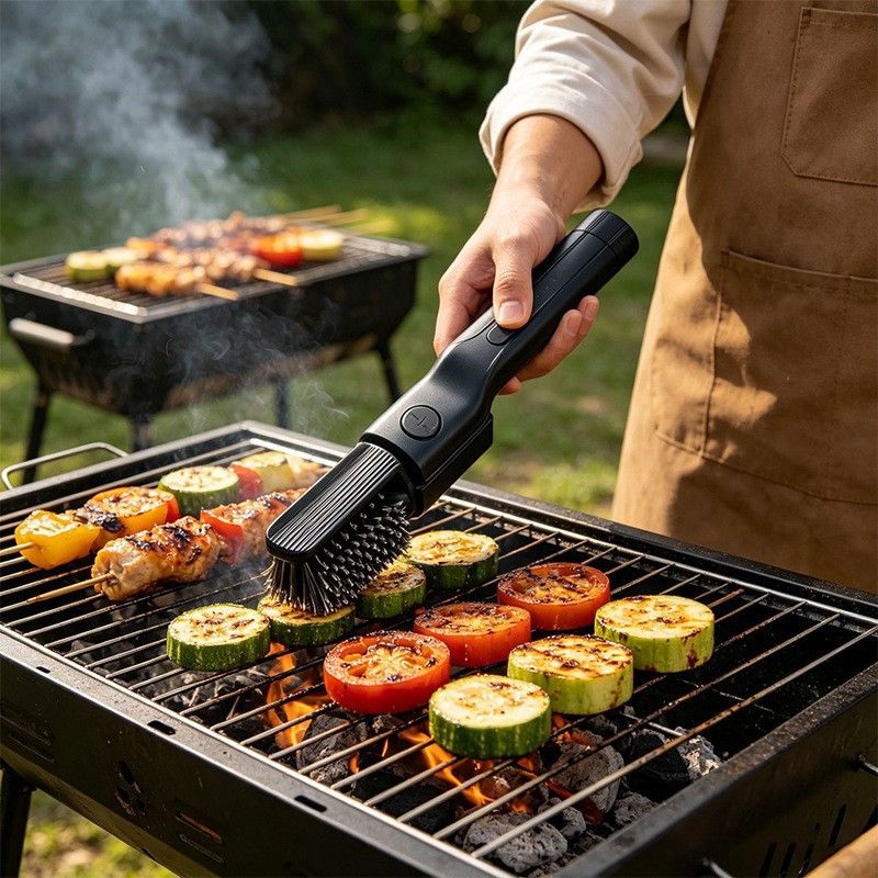 Rechargeable Electric BBQ Grill Brush Automatic Rotating Barbecue Cleaner Brush Kit