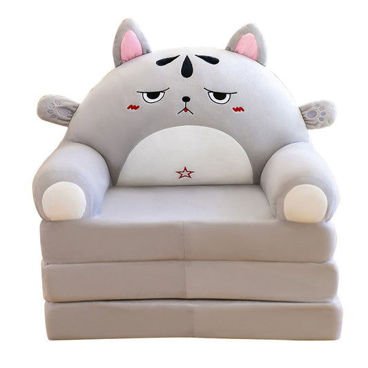 2 in 1 Foldable Children's Sofa Cushion Plush Sofa Cute Sofa Chair for Children