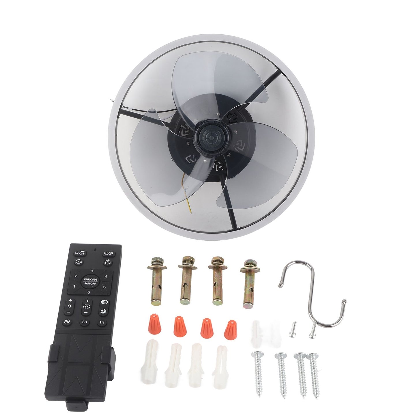 Ceiling Fan Light 6 Speed Remote Control 3 Color LED Ceiling Fan Lamp for Living Room 110V