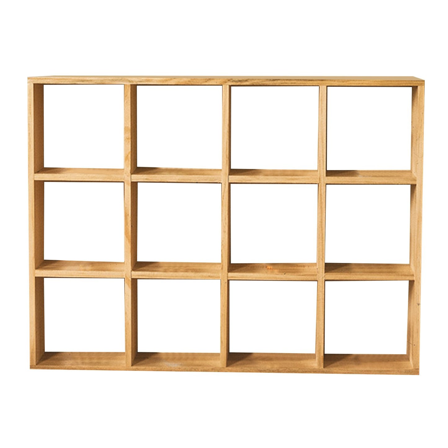 12 Grids Action Figure Wooden Storage Shelf Figure Wood Shadow Box Shelf Organizer for Bedroom Living Room Study Without Back Plate