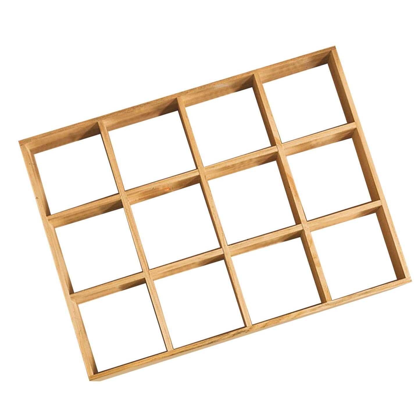 12 Grids Action Figure Wooden Storage Shelf Figure Wood Shadow Box Shelf Organizer for Bedroom Living Room Study Without Back Plate