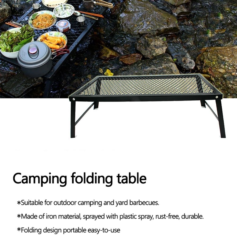 Folding Campfire Grill Heavy Duty Steel Grate Portable Over Fire Camping Grill for Outdoor Open Flame Cooking
