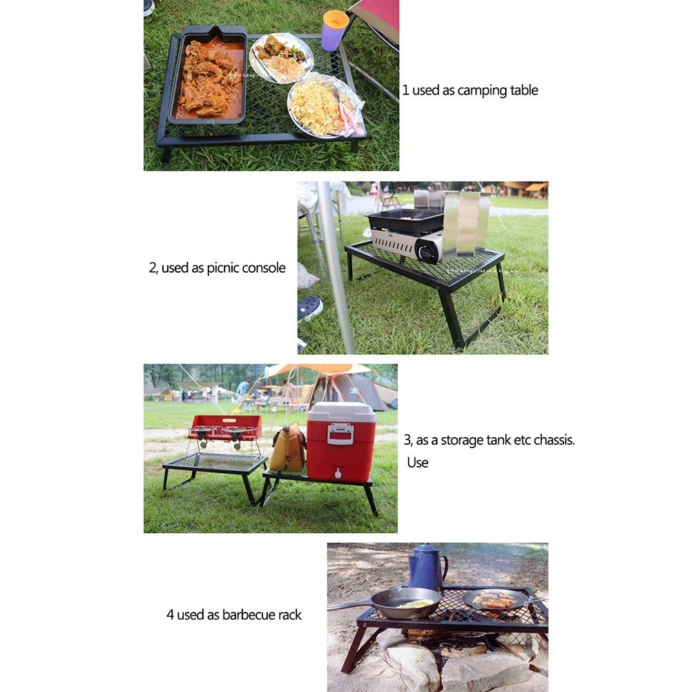 Folding Campfire Grill Heavy Duty Steel Grate Portable Over Fire Camping Grill for Outdoor Open Flame Cooking