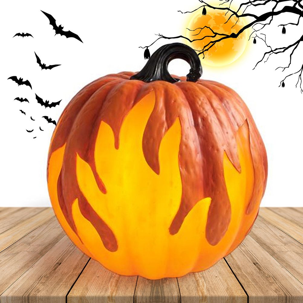 Halloween Pumpkin Lantern Battery Operated Jack O Lantern Flame Lighted Pumpkin Party Favor for Halloween Home Decoration