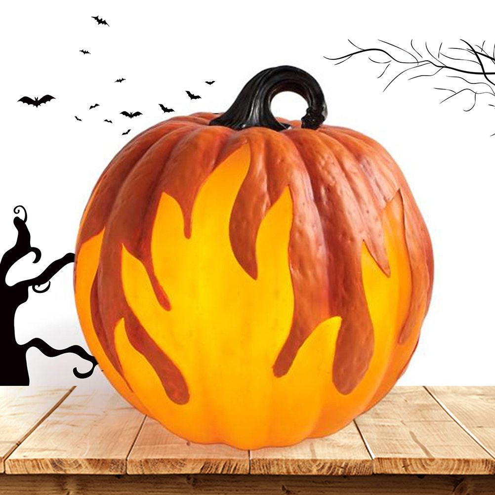 Halloween Pumpkin Lantern Battery Operated Jack O Lantern Flame Lighted Pumpkin Party Favor for Halloween Home Decoration