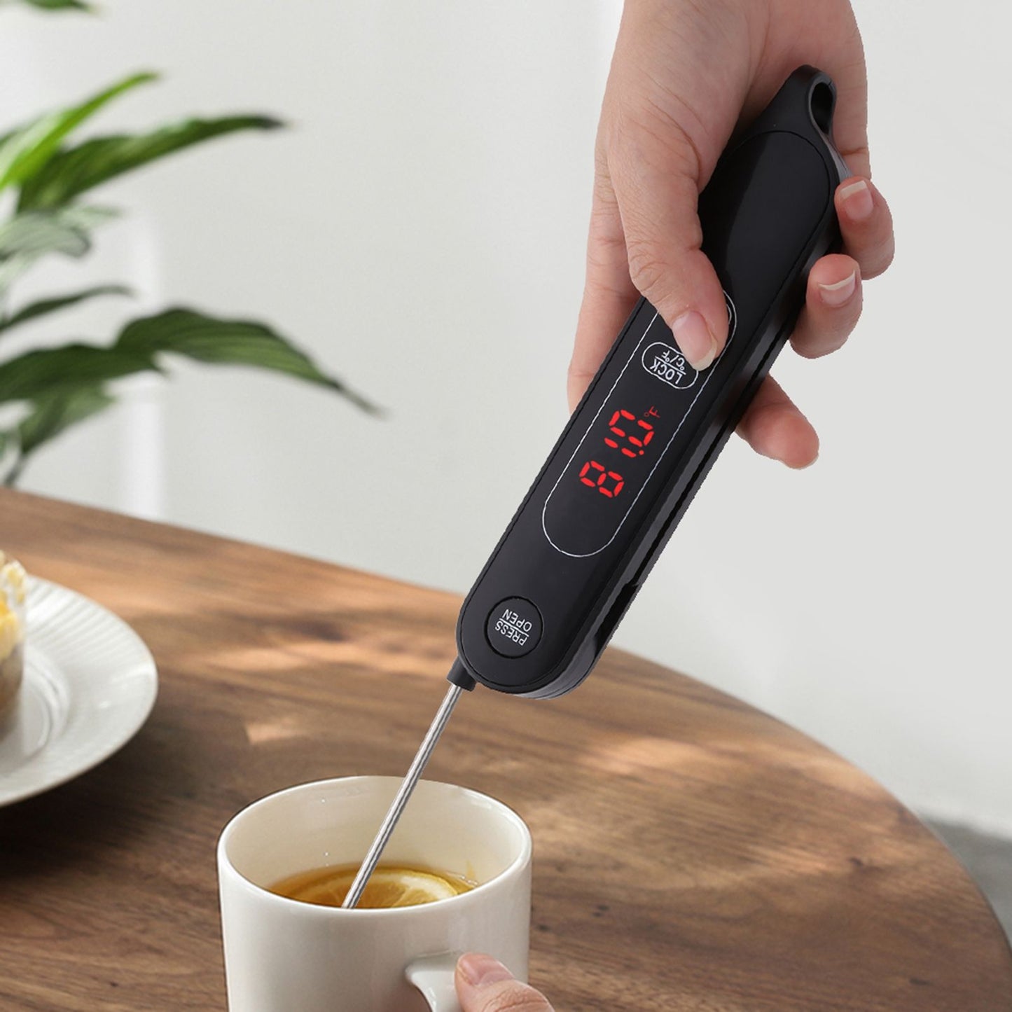 LED Meat Thermometer Foldable Food Thermometer Instant Read for Kitchen Cooking Grilling BBQ
