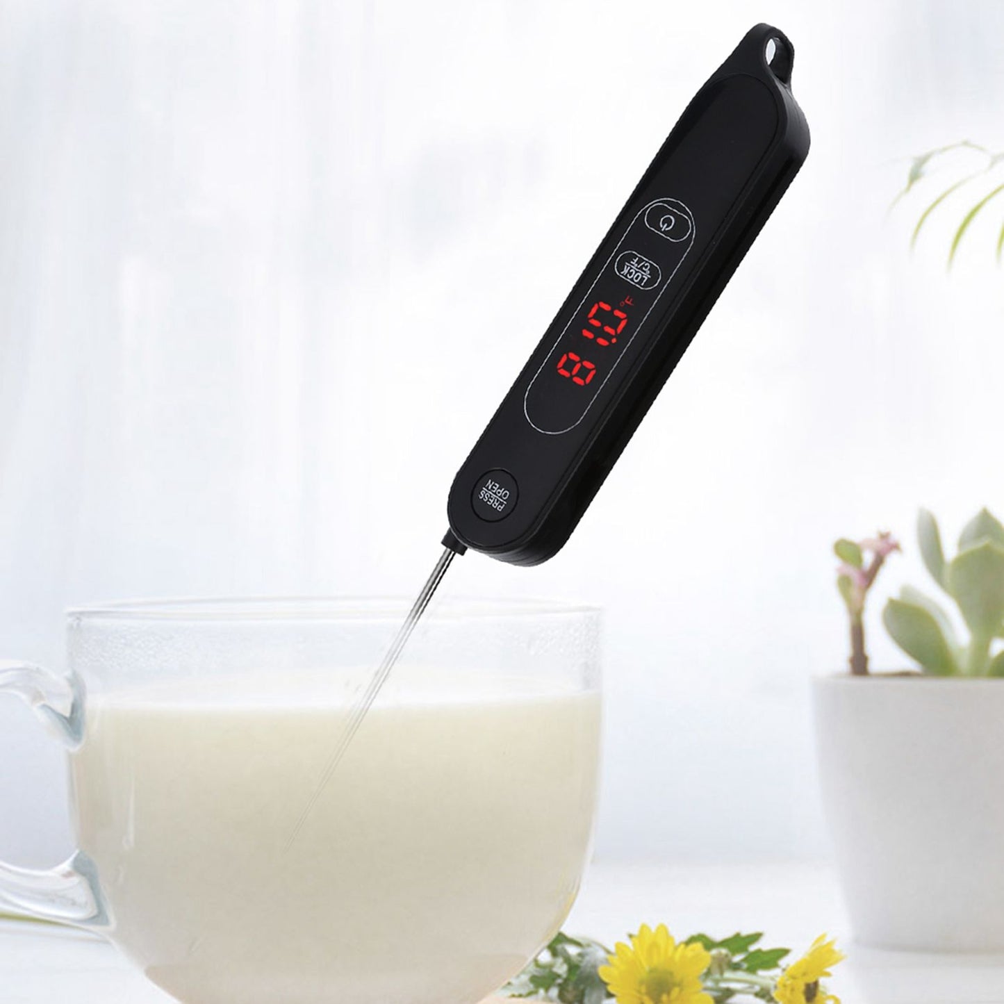 LED Meat Thermometer Foldable Food Thermometer Instant Read for Kitchen Cooking Grilling BBQ