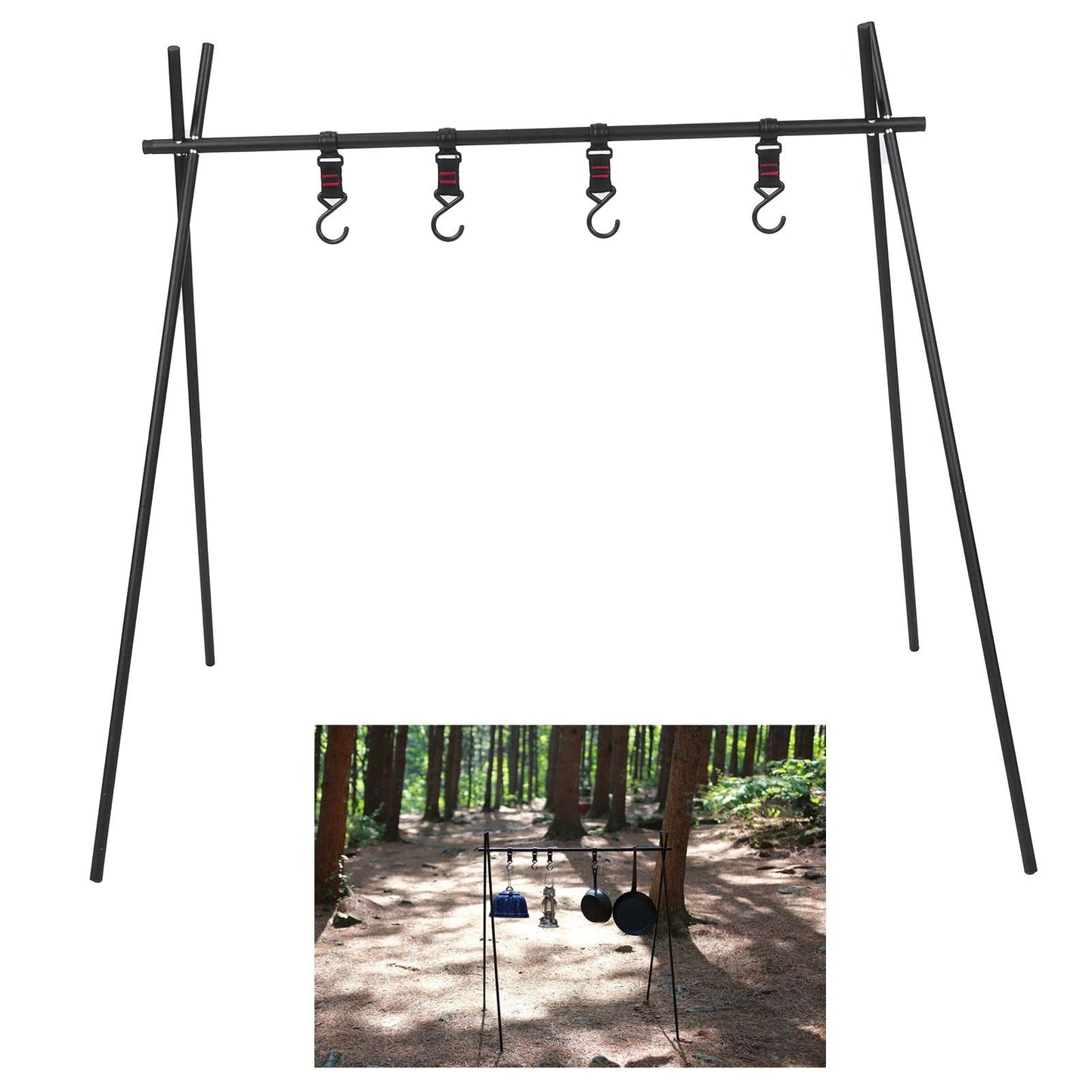 Campfire Cooking Stand Tripod BBQ Grill for Outdoor Picnic Cookware Party Supplies