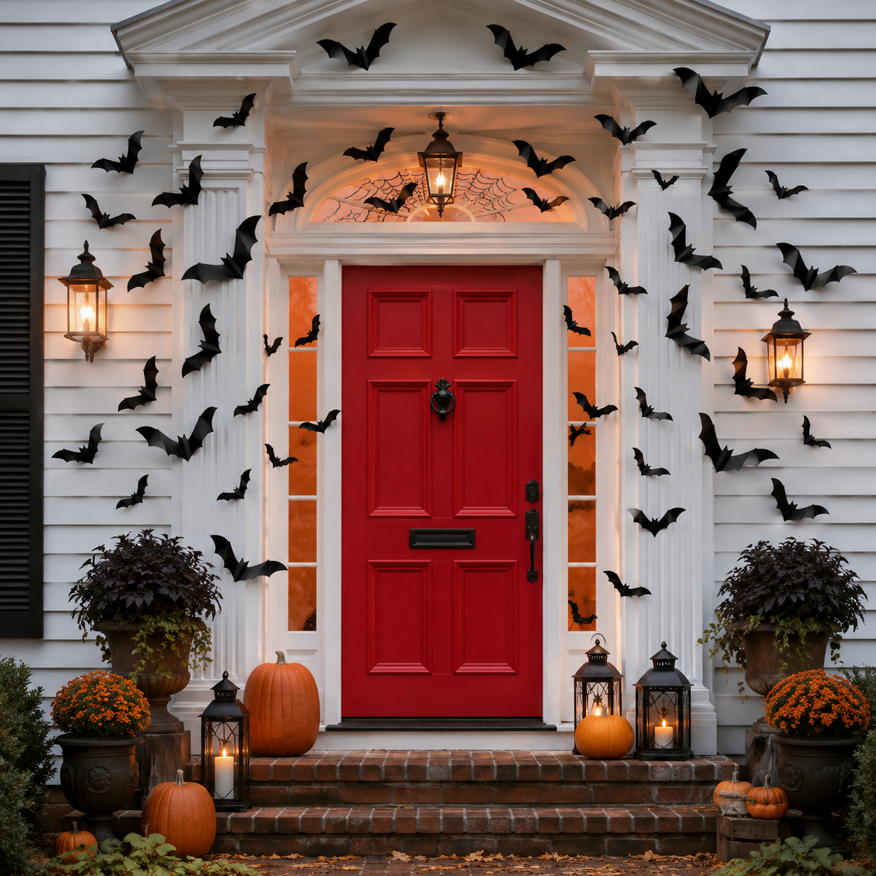 124 PCS Halloween Bat Wall Stickers 3D Black Bat Decorations, PVC Removable Wall Decals for Indoor Outdoor Halloween Party Home Door Window Decor