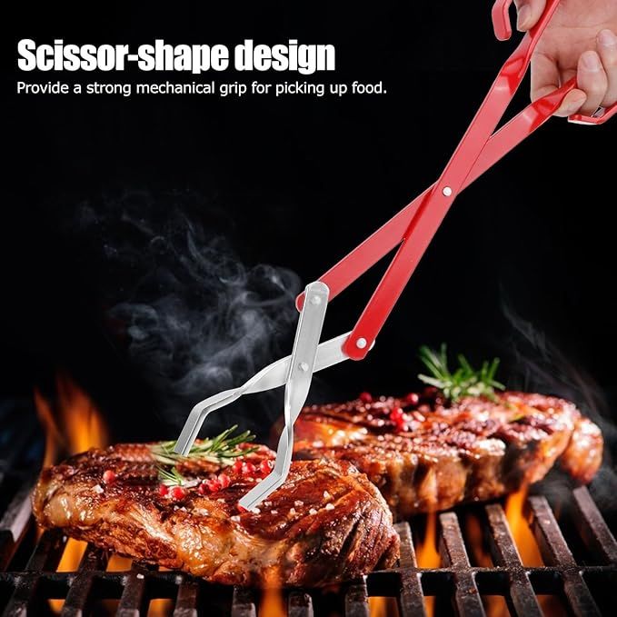 Charcoal Clip Small Long Bbq Tongs with Wood Handle, Metal Barbecue Clip for Grilling and Outdoor Camping Bonfire Accessories
