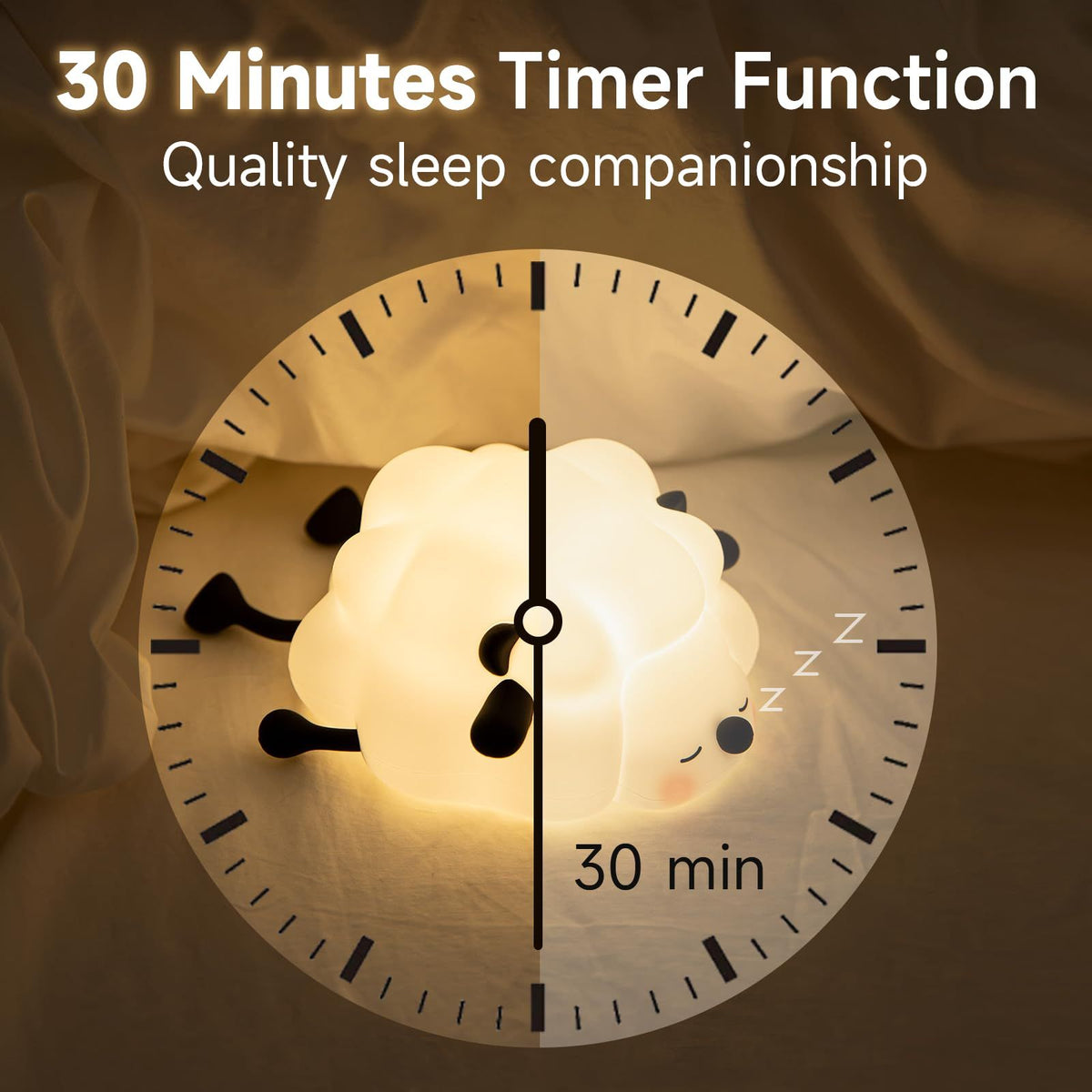 Rechargeable LED Night Light for Kids, 3-Level Dimmable Nursery Nightlight,  Perfect Bedside Touch Lamp with 30 Min Timer
