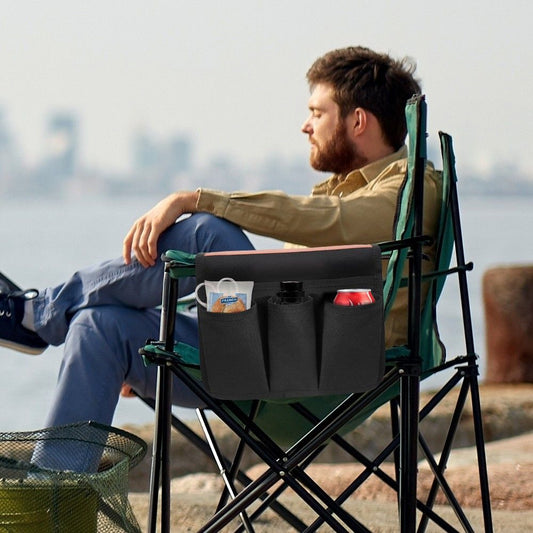 Chair Side Canvas Organizer Bag Outdoor BBQ Gardening Tool Bag  Camping Chair Armrest Pocket Chair Side Organizer