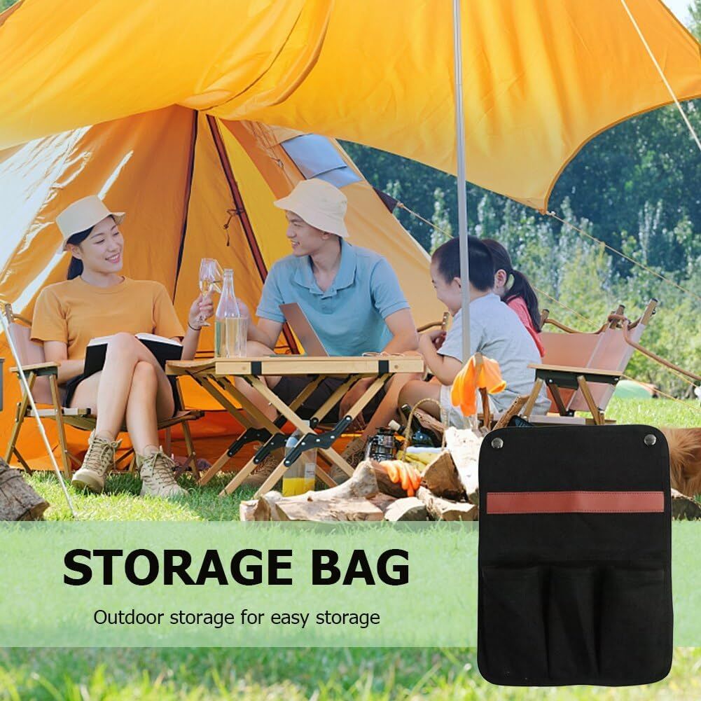 Chair Side Canvas Organizer Bag Outdoor BBQ Gardening Tool Bag  Camping Chair Armrest Pocket Chair Side Organizer