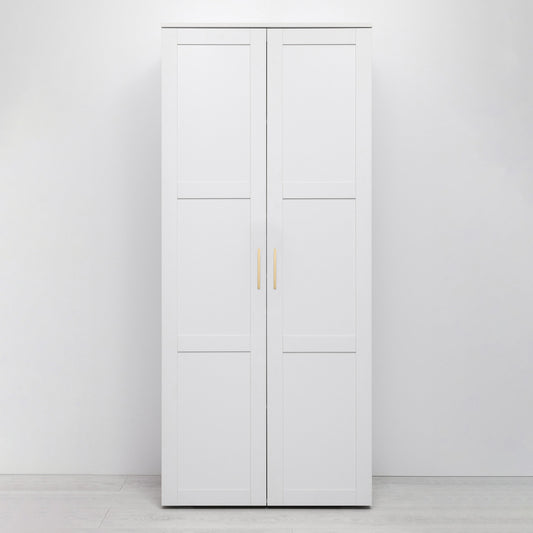 STOCKHOLM STORAGE CUPBOARD HAMPTONS - WHITE - BRASS AND BLACK