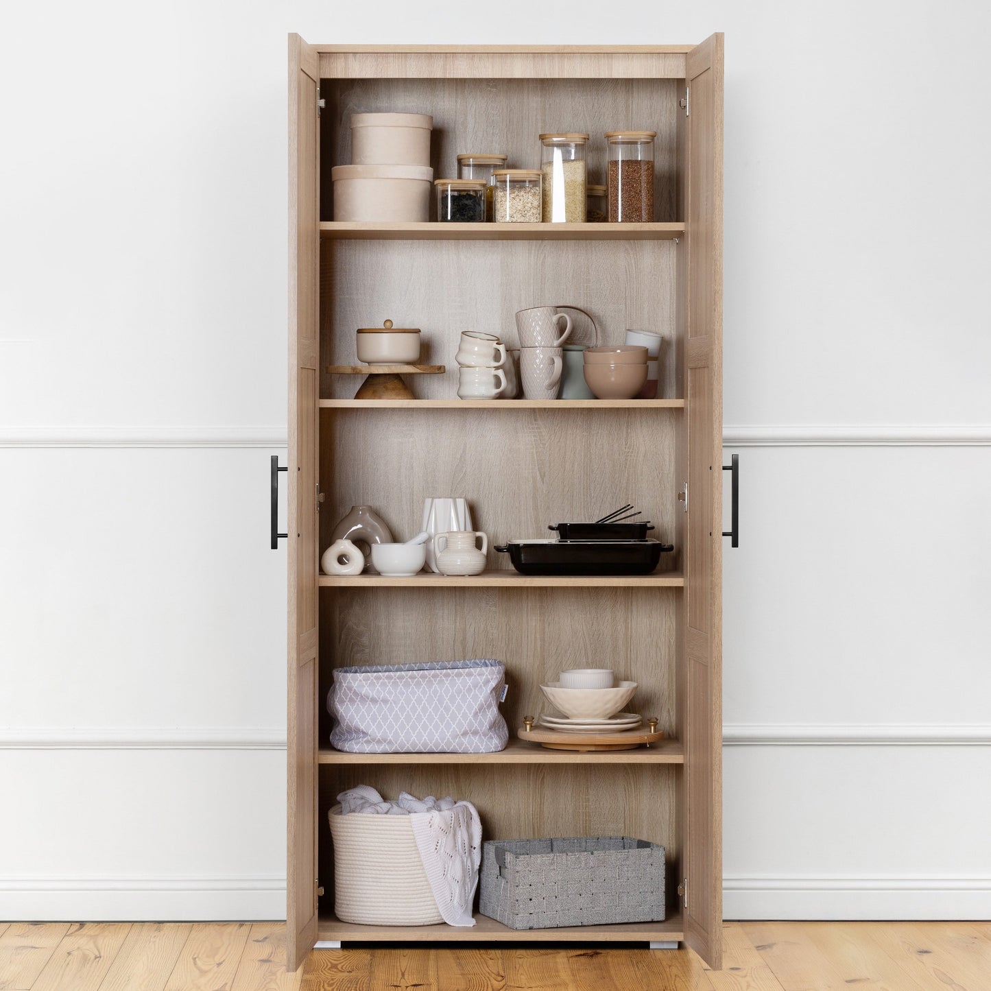 STOCKHOLM STORAGE CUPBOARD HAMPTONS - NATURAL OAK