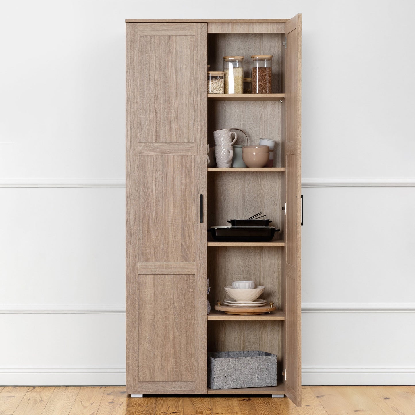 STOCKHOLM STORAGE CUPBOARD HAMPTONS - NATURAL OAK