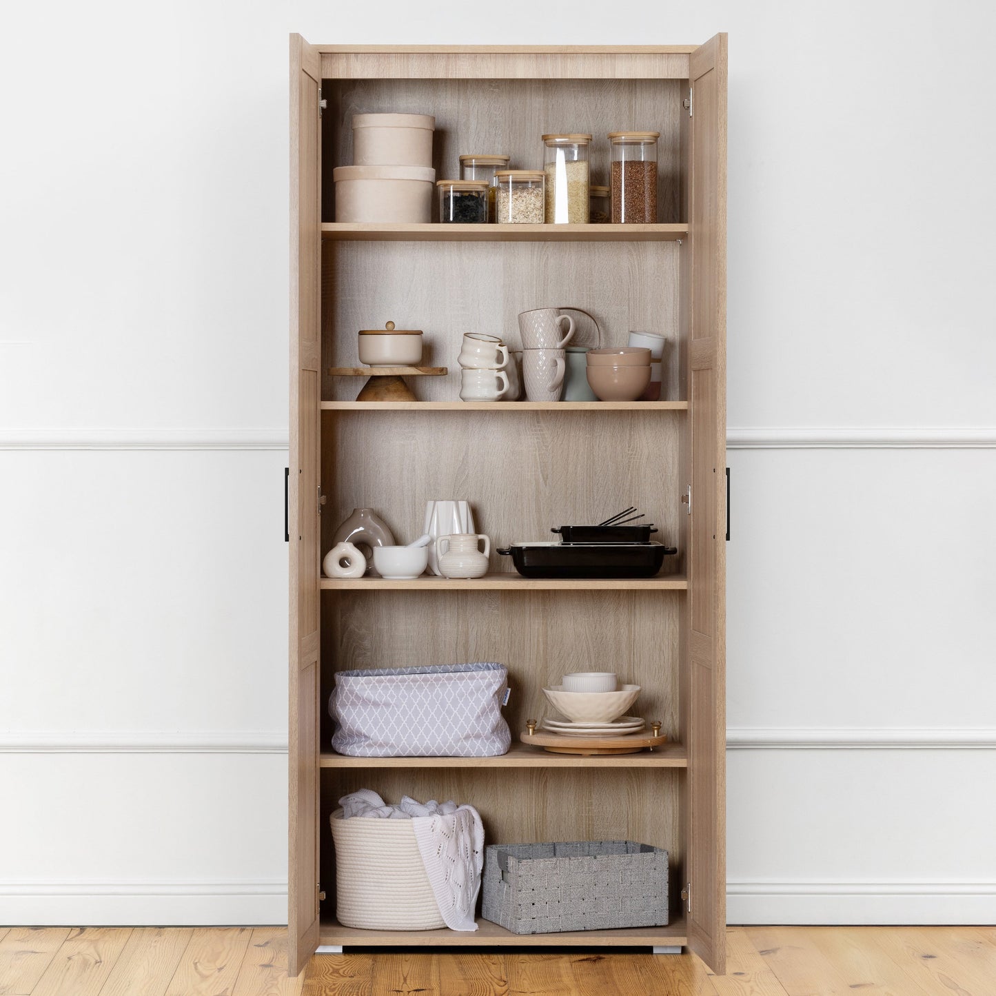 STOCKHOLM STORAGE CUPBOARD HAMPTONS - NATURAL OAK