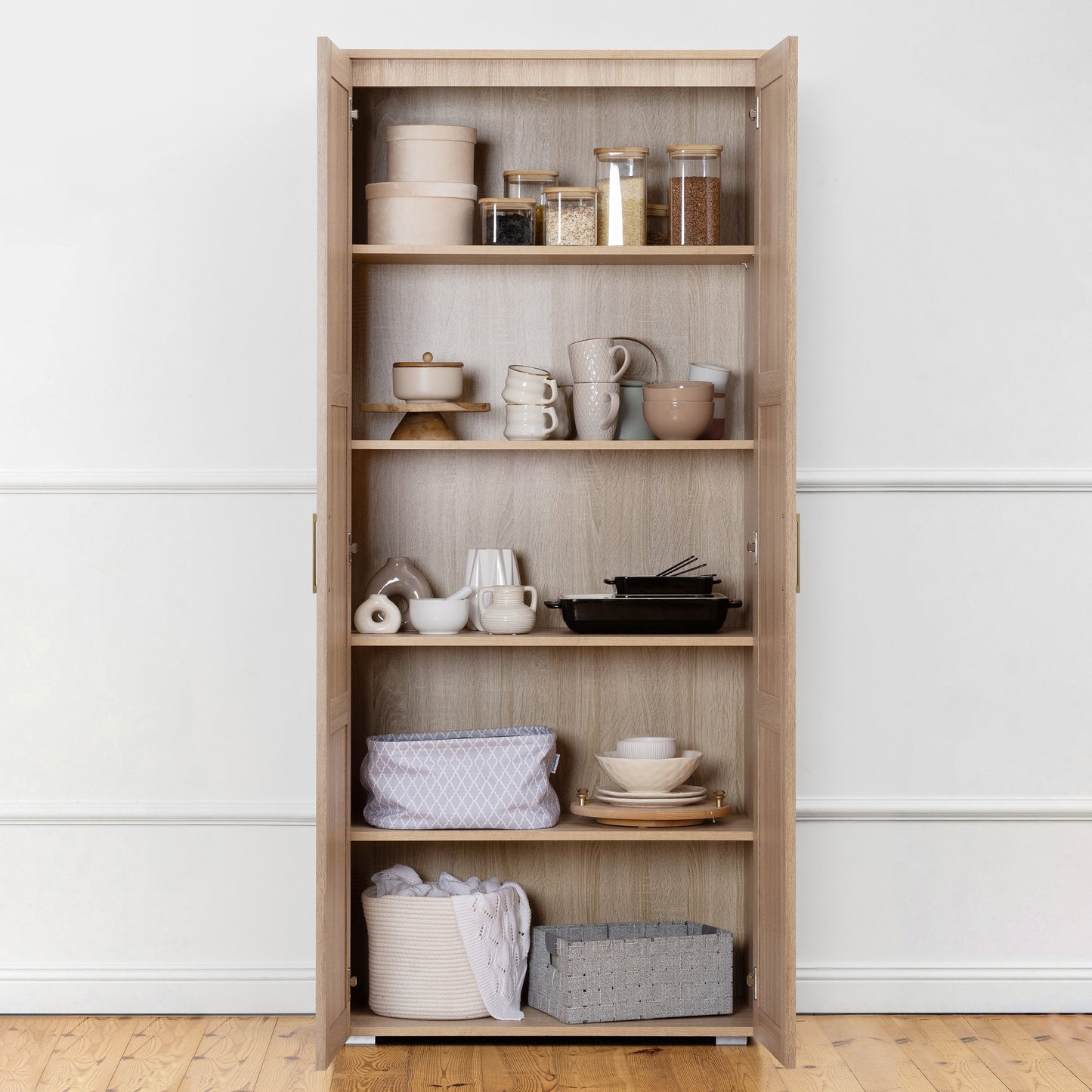 STOCKHOLM STORAGE CUPBOARD HAMPTONS - NATURAL OAK