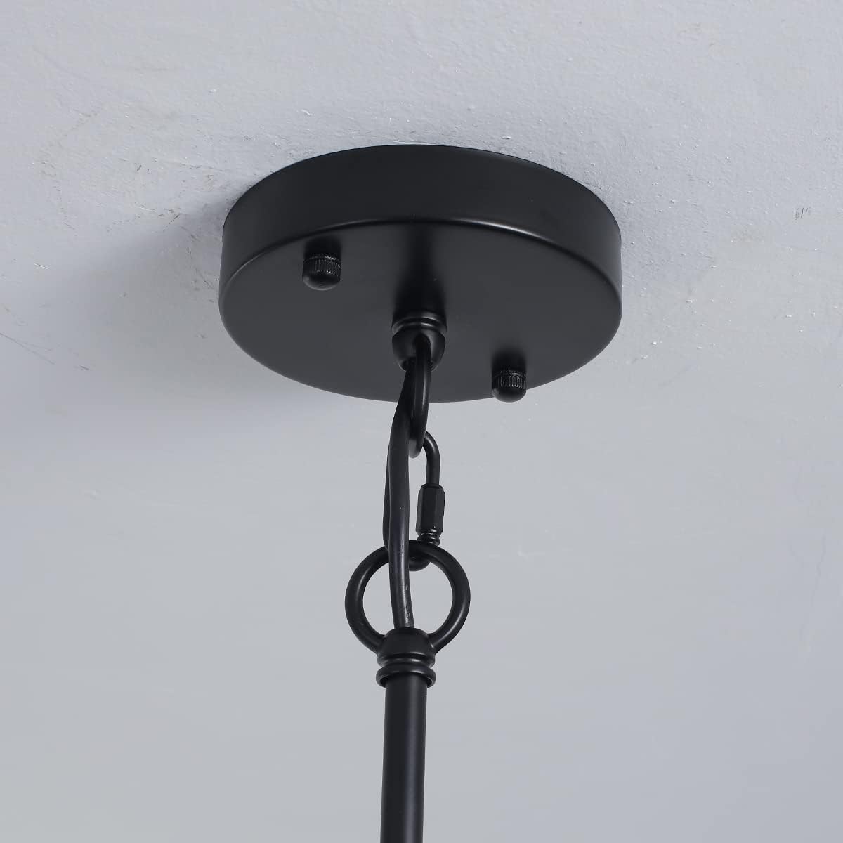 Farmhouse Pendant Light – Rustic Black Lantern Chandelier