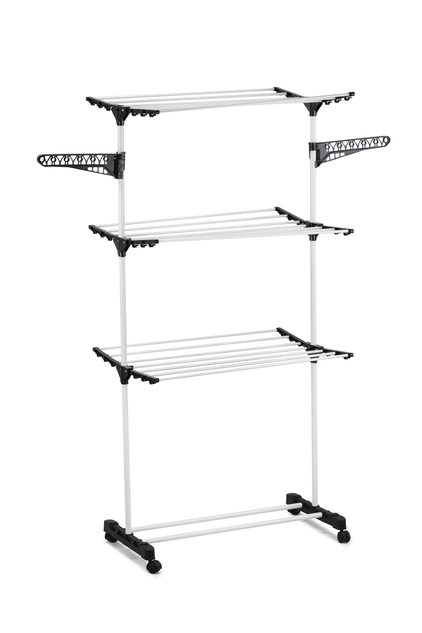 Folding 3-Tier Laundry Drying Rack – Stainless Steel, Portable with Casters