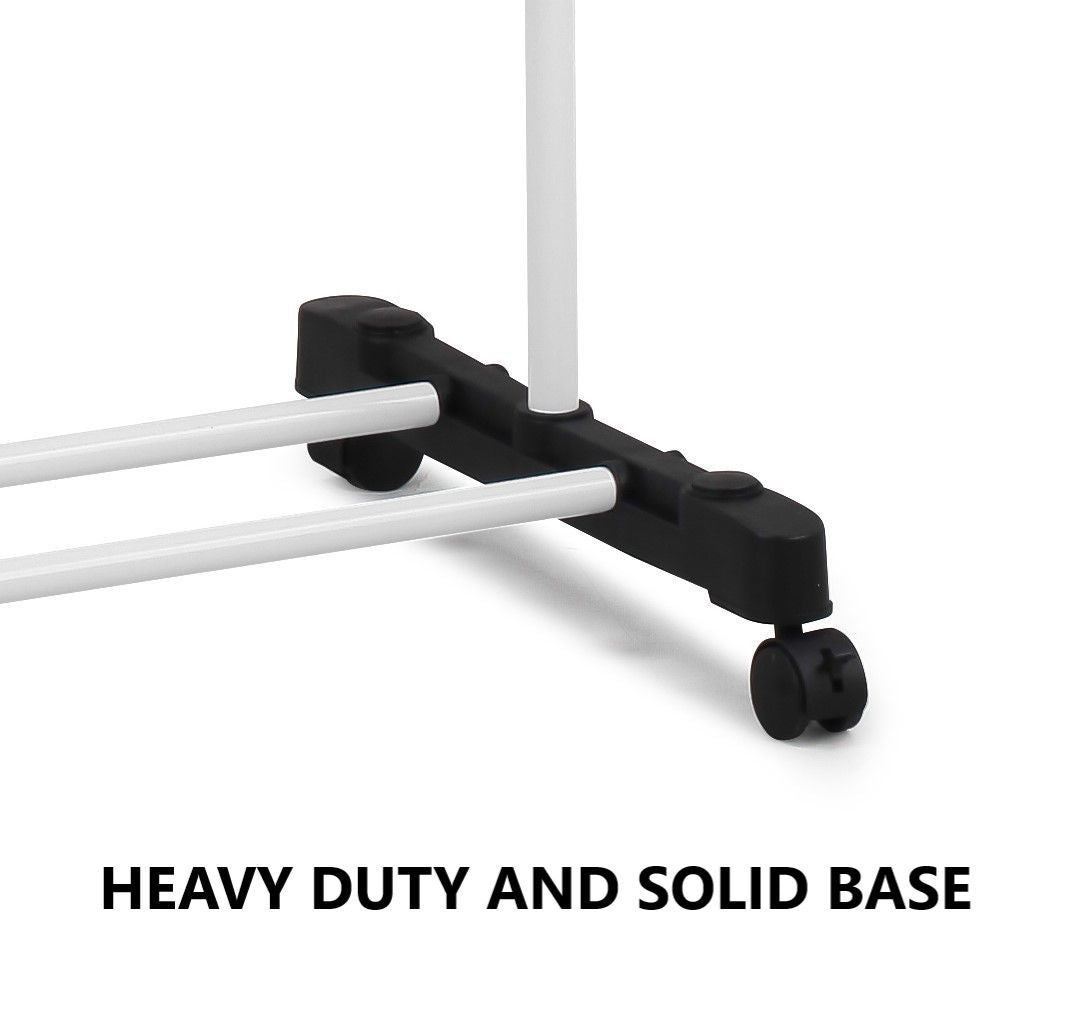 Folding 3-Tier Laundry Drying Rack – Stainless Steel, Portable with Casters