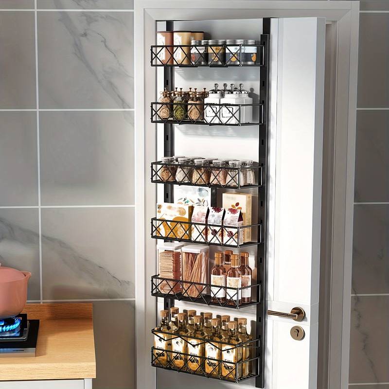 6 Tier Adjustable Baskets Over Door Pantry Organizer for Home Kitchen