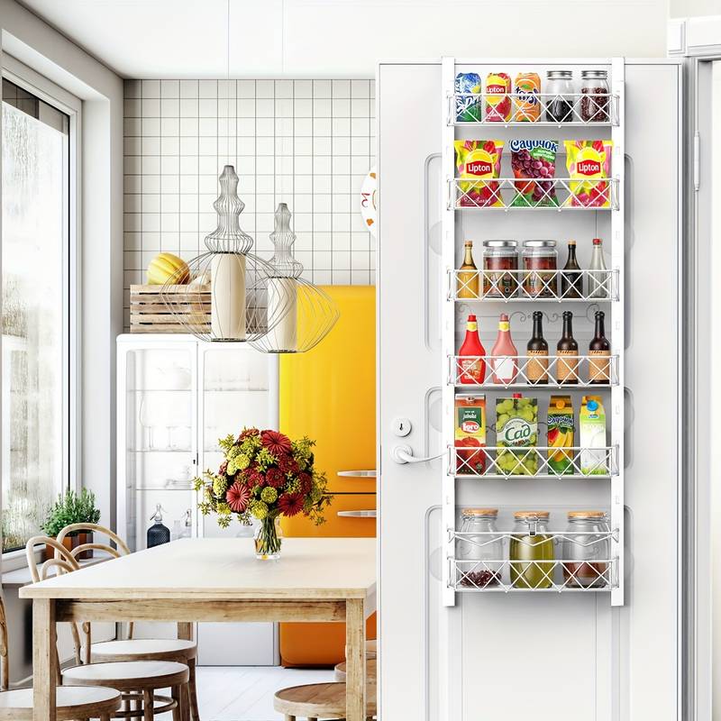 6 Tier Adjustable Baskets Over Door Pantry Organizer for Home Kitchen