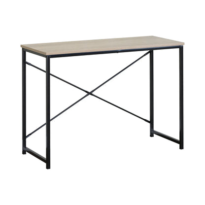 CARLA HOME Office Desk Computer Table - Metal Frame - Oak - 100cm - Brown - Rustic