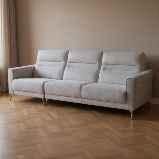 Maddison 3-Seater Sofa – Light Grey Fabric, Modern Design