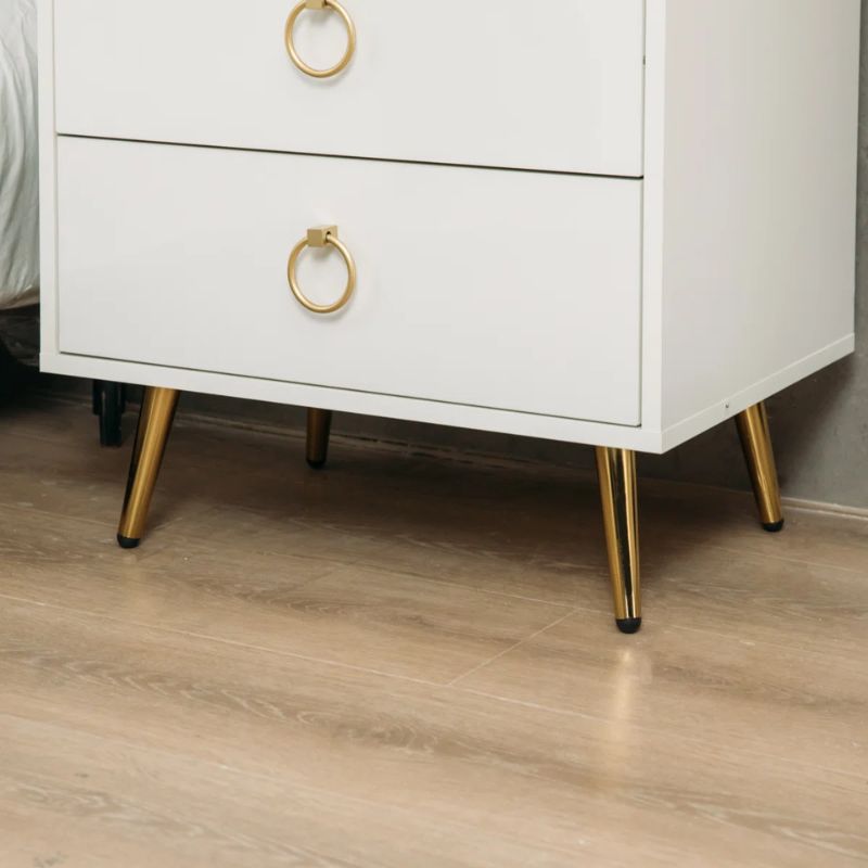Amelia LED Bedside Table with USB and Power Socket – White, Set of 2