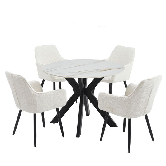 Tracey Round Marble Stone Dining Table