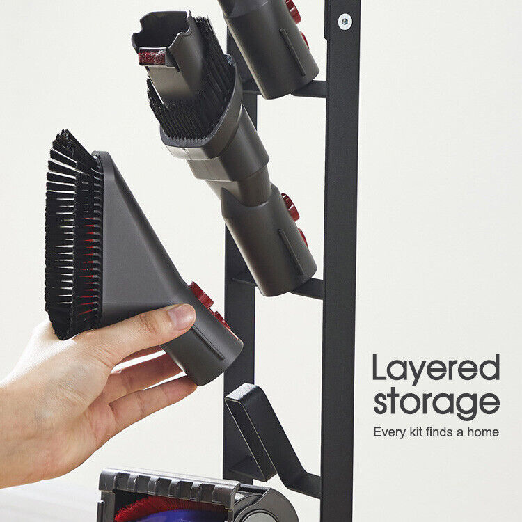 Vacuum Cleaner Stand – Freestanding Holder for Dyson V6 V7 V8 V10 V11, Black Cast Iron