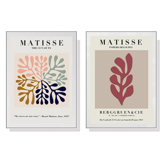Wall Art Matisse 2 Sets White Frame Canvas