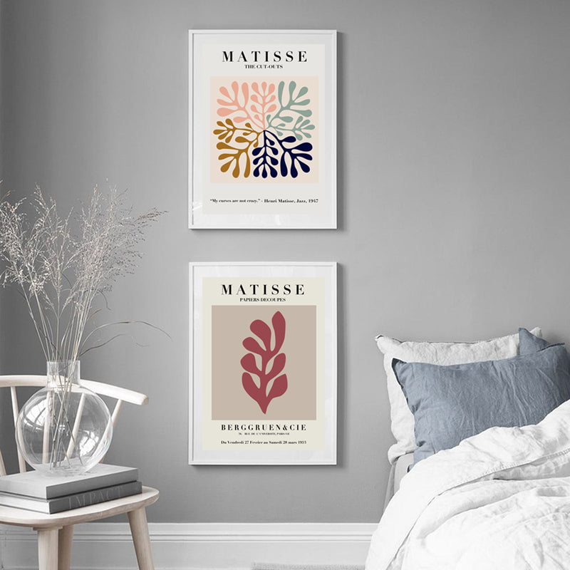 Wall Art Matisse 2 Sets White Frame Canvas