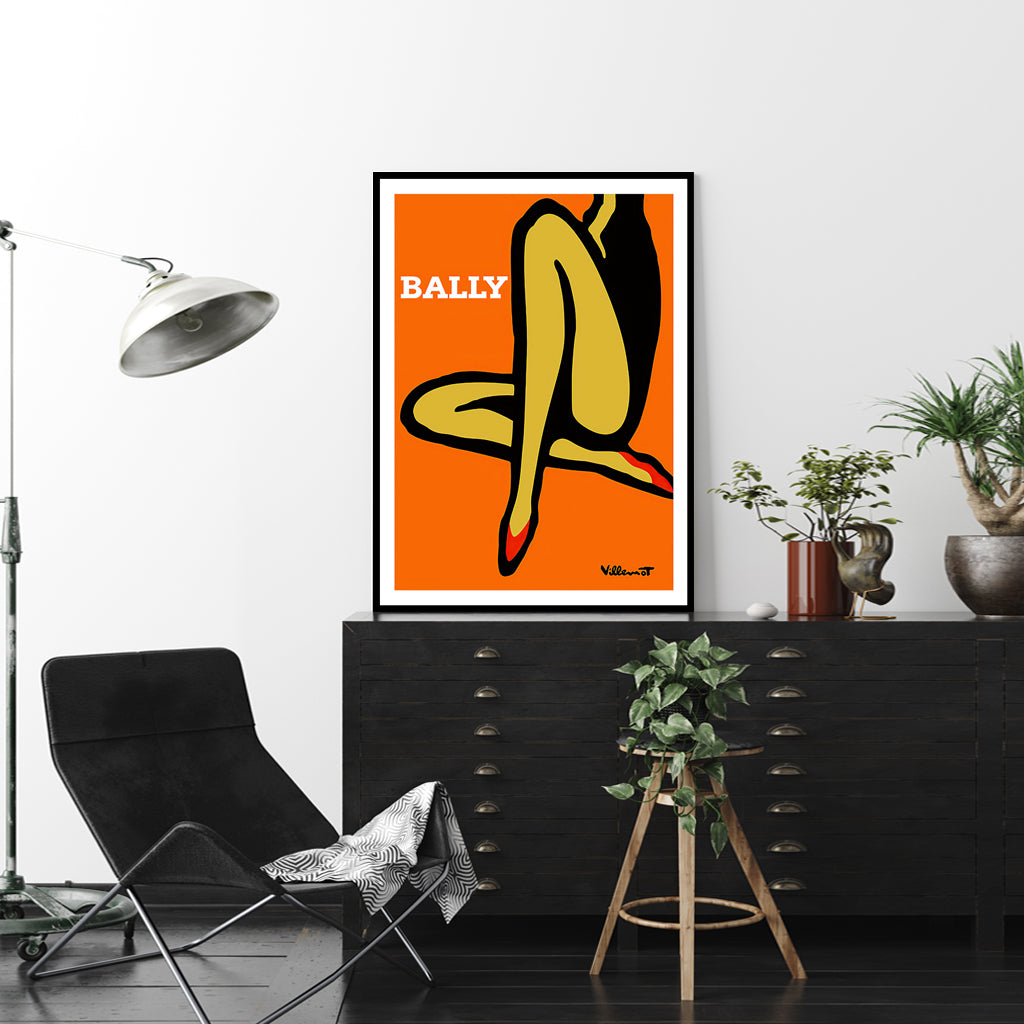 Wall Art Orange Legs Black Frame Canvas