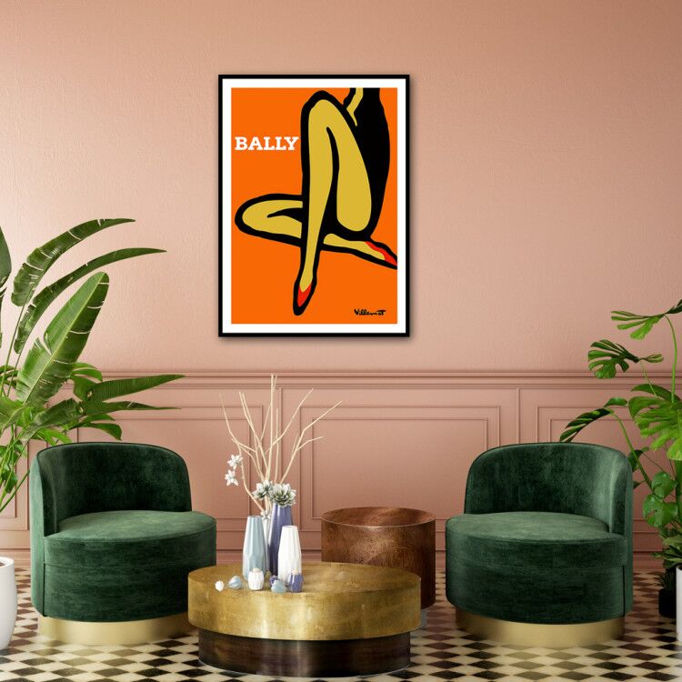 Wall Art Orange Legs Black Frame Canvas