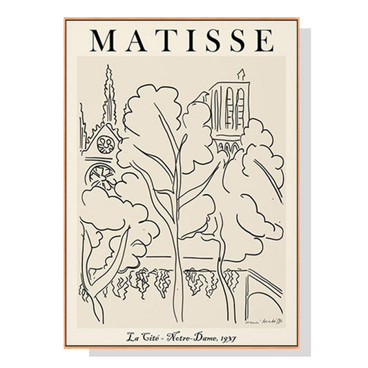 Wall Art Line Art By Henri Matisse Wood Frame Canvas