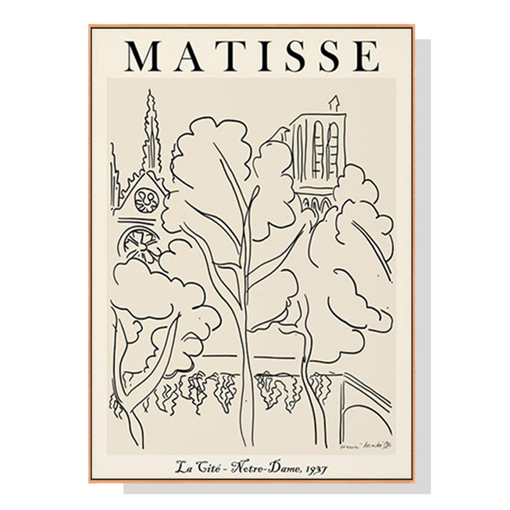 Wall Art Line Art By Henri Matisse Wood Frame Canvas