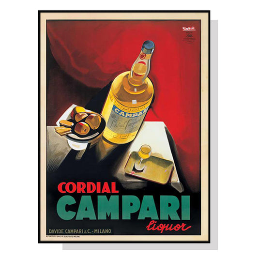 Wall Art Cordial Campari Liquor Black Frame Canvas