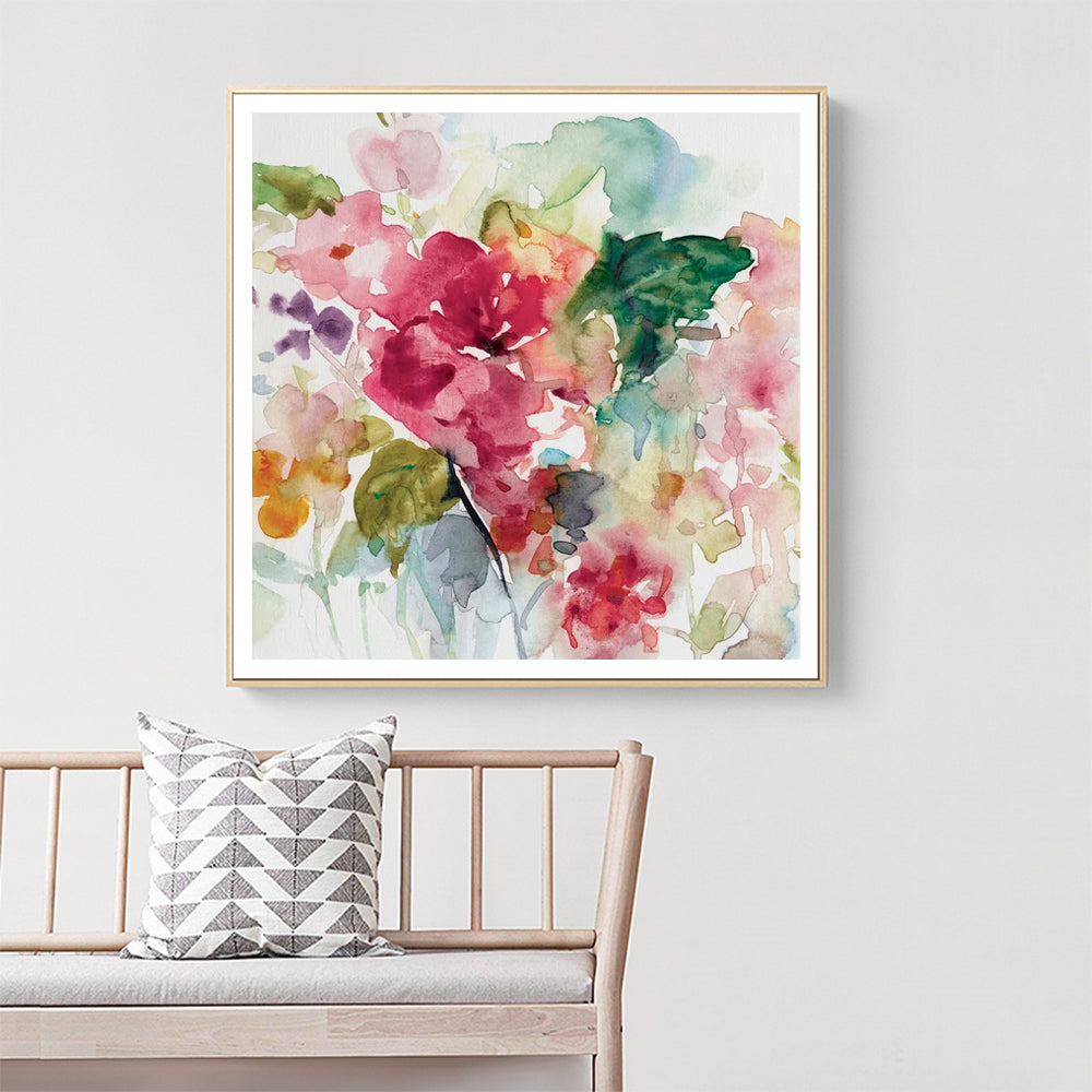 Wall Art Floral Brunch Gold Frame Canvas