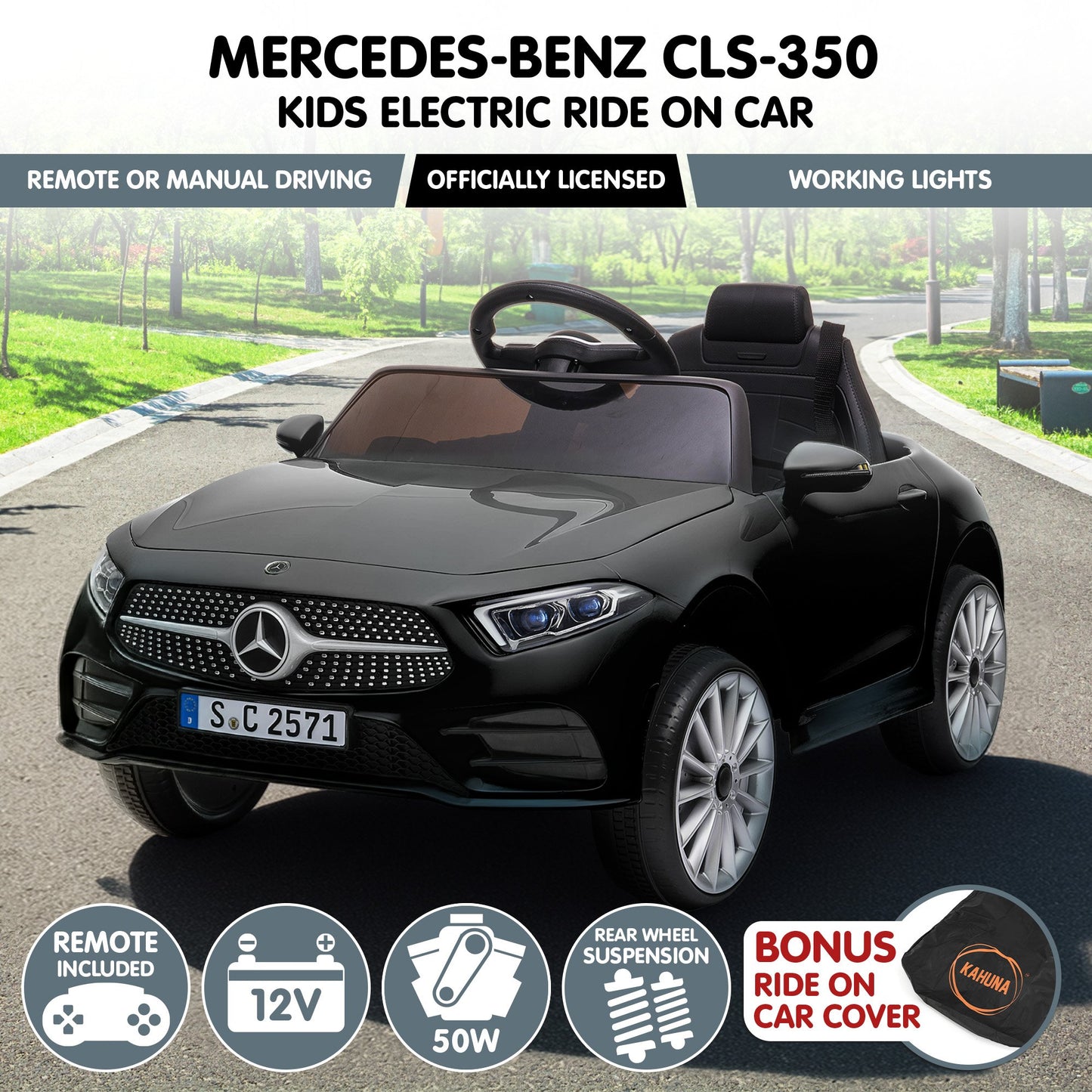 Mercedes Benz CLS 350 Kids Electric Ride-On Car – Remote Control, Black