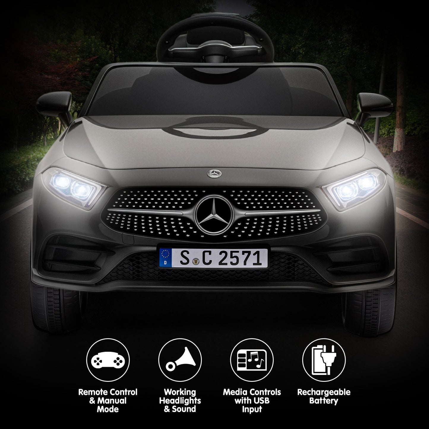 Mercedes Benz CLS 350 Kids Electric Ride-On Car – Remote Control, Black